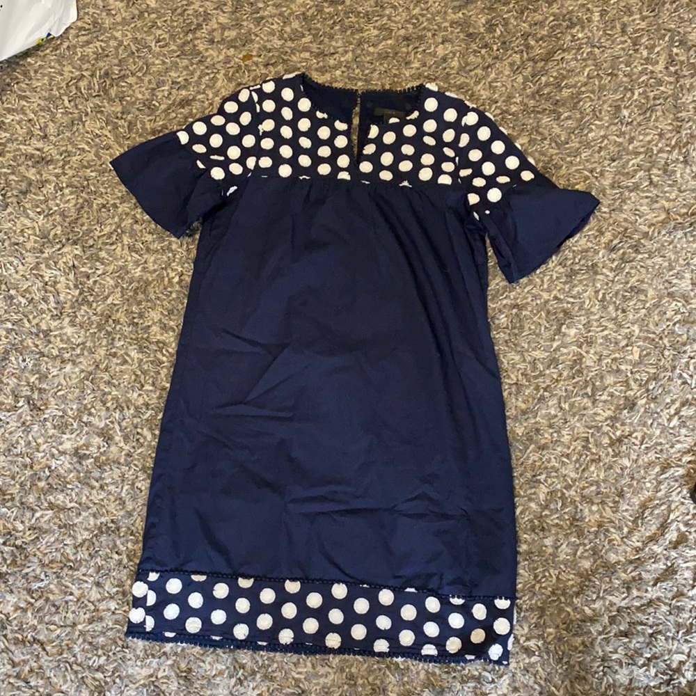 J. Crew Navy Dot Shift dress size 0